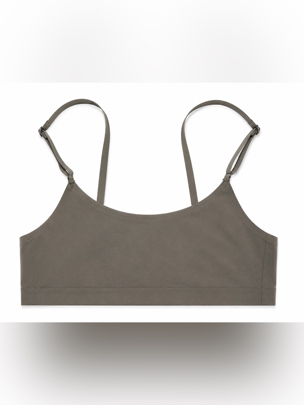 Taupe Seamless Wireless Bralette Adjustable Straps Lounge Brami Size M - Picture 2 of 5